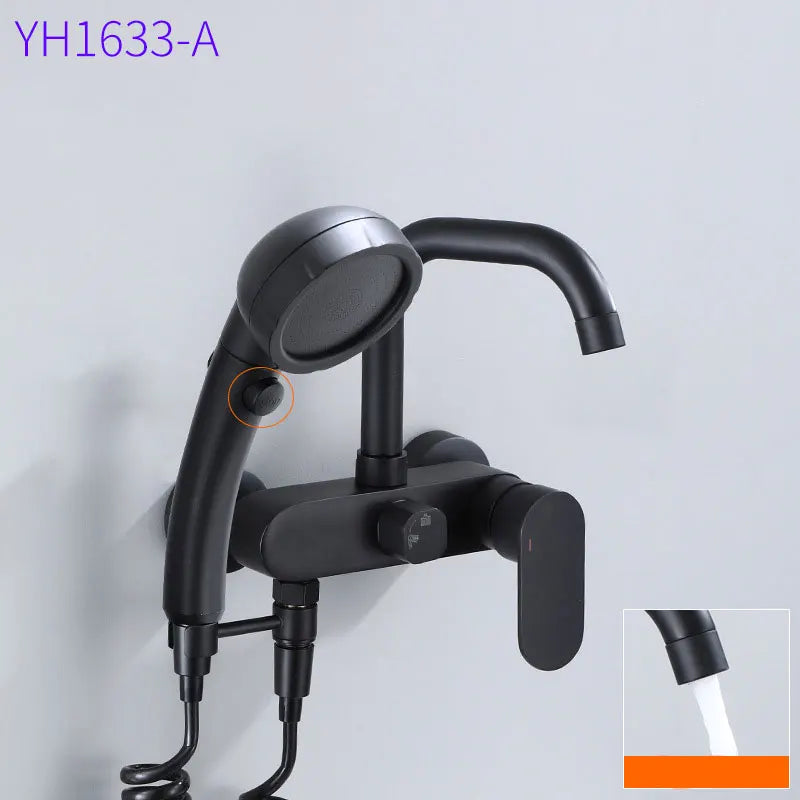 Black Brass  kitchen into the wall Hot and Cold Water Faucet wash Basin mop pool Bathtub wash spray Gun Faucet EY-YH1600