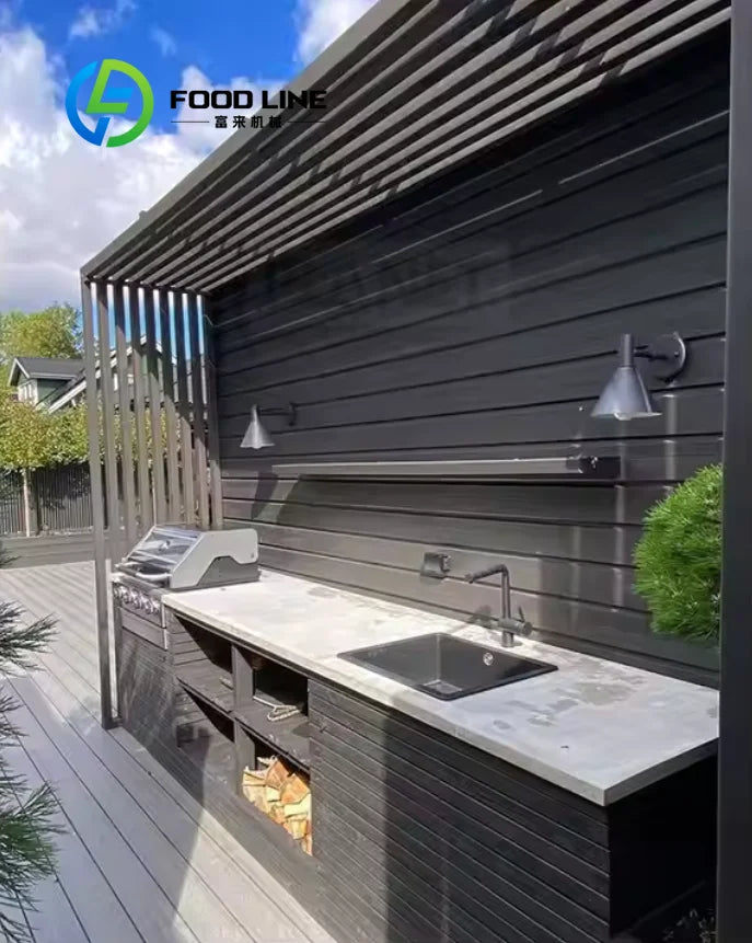 customize Outdoor Kitchen Modules Stainless Steel DIY BBQ Island Cabinets Sink Storage Grill Station for Backyard