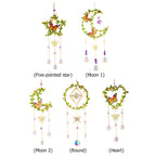 Crystals Wind Chime Star Moon Butterfly Hanging Ornament Sun Catcher Diamond Prisms Rainbow Maker Pendant Home Garden Decor