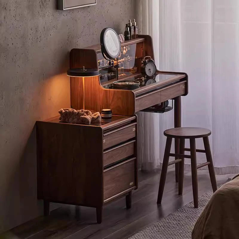Wood Cosmetics Vanity Table Bedroom Makeup Mirror Desk Study Luxury Dressing Table Modern Organizer Penteadeira Home Furniture