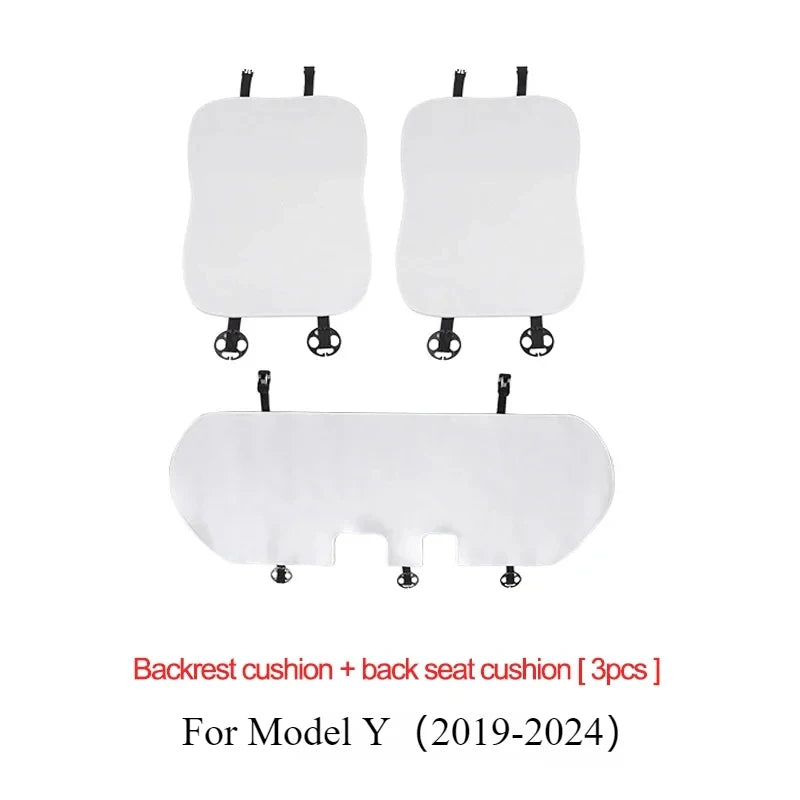 Seat Cover Cushion for Tesla Model 3 Y Flannel White Seat Protection Mat Anti-dirty Non-slip Cushion Car Interior Accessories