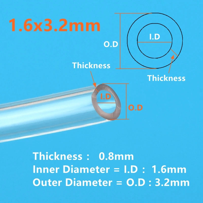 1/5/10M Food Grade Transparent Silicone Rubber Hose ID 0.3 0.5 0.7 0.8 1 1.2 1.5 1.6 1.8 2 2.5mm Flexible Nontoxic Silicone Tube