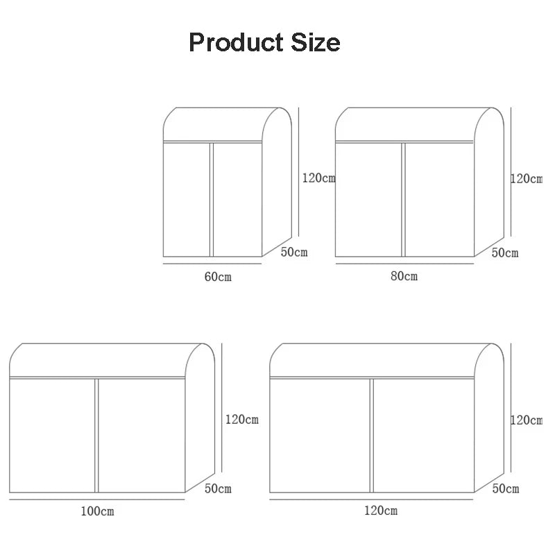 Non-woven Fabric Garment Rack Cover Dustproof Clothes Garment Rack Cover Bags Durable Zipper/Clothing Protector Wardrobe Closet