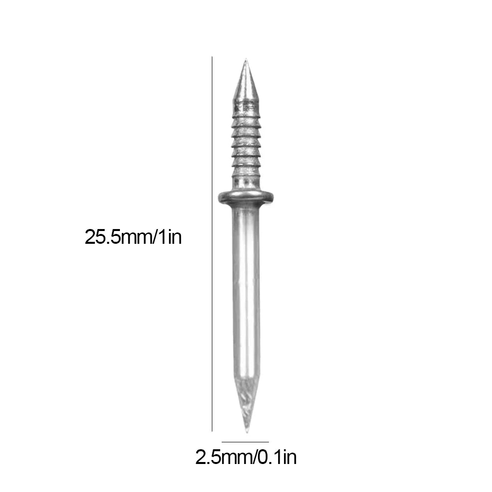 300-10pcs Double Head Nails Anti-Rust Double-Head Seamless Thread Nail Hard Thread Screws Set for Solid Wood Skirting Boards