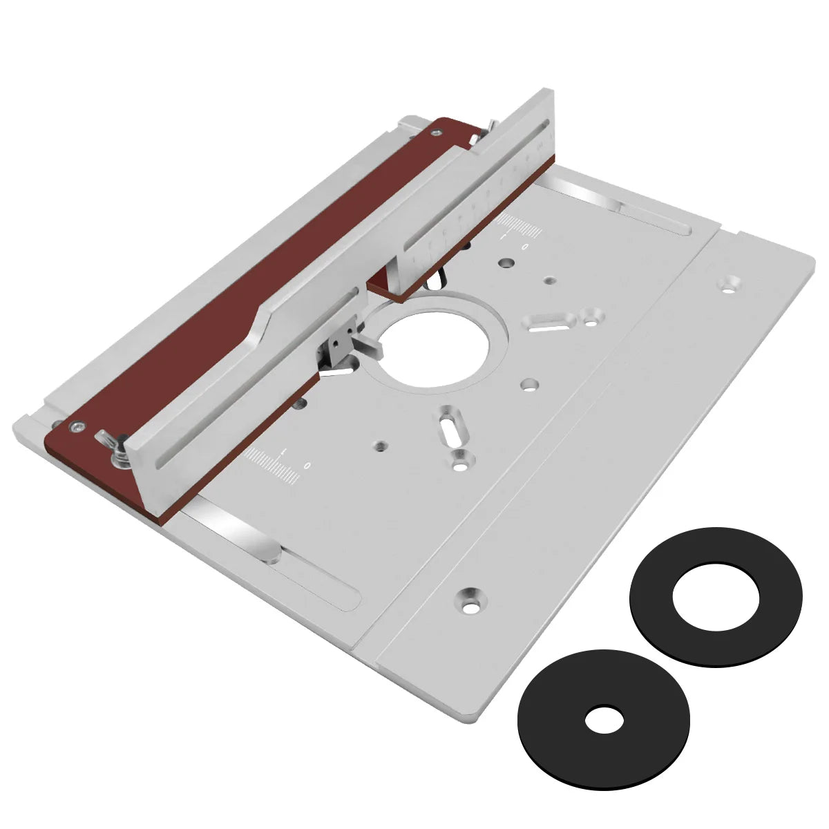 Router Lift -Aluminium Router Table Insert Plate with Tenoning Fence Electric Wood Milling Flip Board with Miter Gauge Guide Kit
