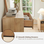 5 Drawer Dresser for Bedroom, 48" Tall Mid-Century Modern Chest of Drawers, Beveled Profile Design, Wood Drawer Organizer