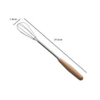 Kitchen Tools Multifunction Stainless Steel Egg Beater Useful Portable Mini Egg Whisk Wooden Handle Manual Egg Beater Baking