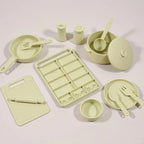 Kids Pretend Play Kitchen Toy Set With Realistic Cooking Utensils Soft Safe Silicone For Ages 3 And Up A2UB