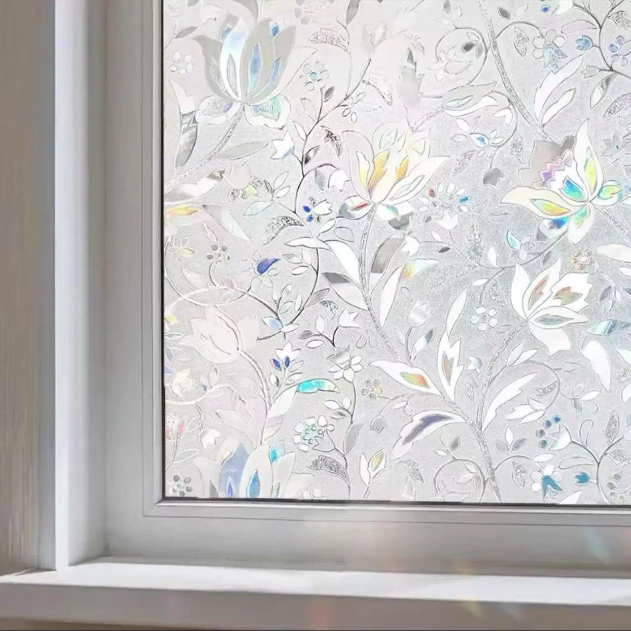 Window Privacy Rainbow Film Static Adhesive Adsorption Plastic 3D Decal Glass Door Insulation Uv Protection