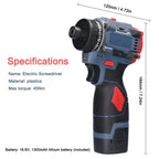 16.8V Brushless Screwdriver Lithium Electric Drill Rechargeable Hand Drill Screwdriver Electric Tool Torque Drill Repairing Kit
