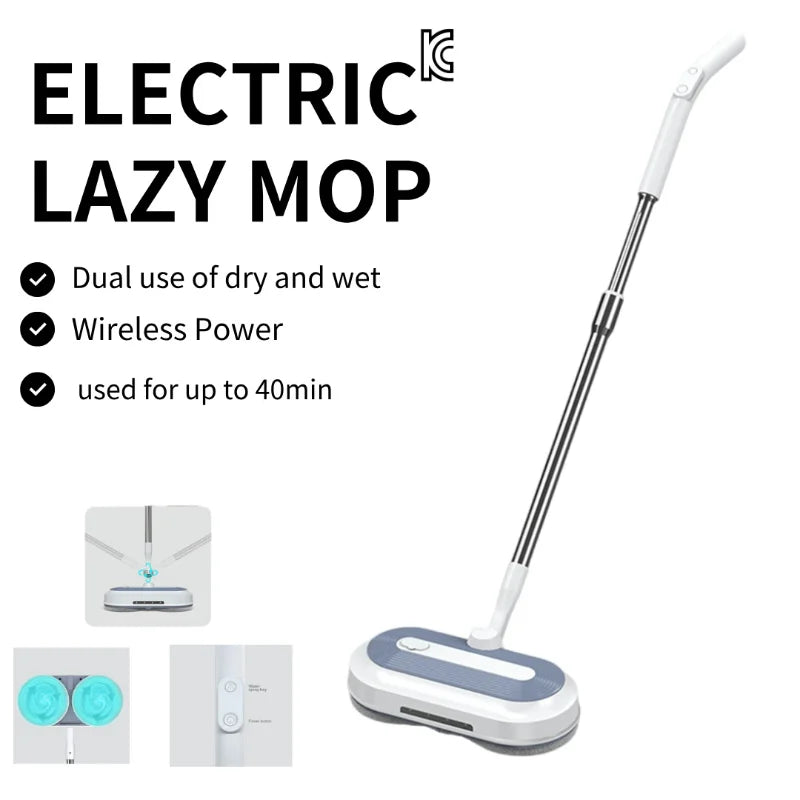 1 Wireless Rechargeable Water Spray Electric Mop, Easy To Operate, Suitable For Home Dormitory Office And Other Use