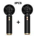2 Pack 100-Speed Handheld Fan - USB Rechargeable Turbo Cooling with LED Display, Portable Mini Fan for Indoor/Outdoor & Office