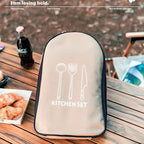 Outdoor Cookware 8-piece Set Camping Kitchen Utensils Portable Stainless Steel Tableware Camping Picnic Supplies BBQ Tools