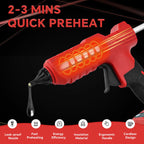100W Cordless Hot Glue Gun for Milwaukee 18V Battery with 10Pcs 11mm Glue Sticks Quick Preheating DIY Repair Tool (No Battery)