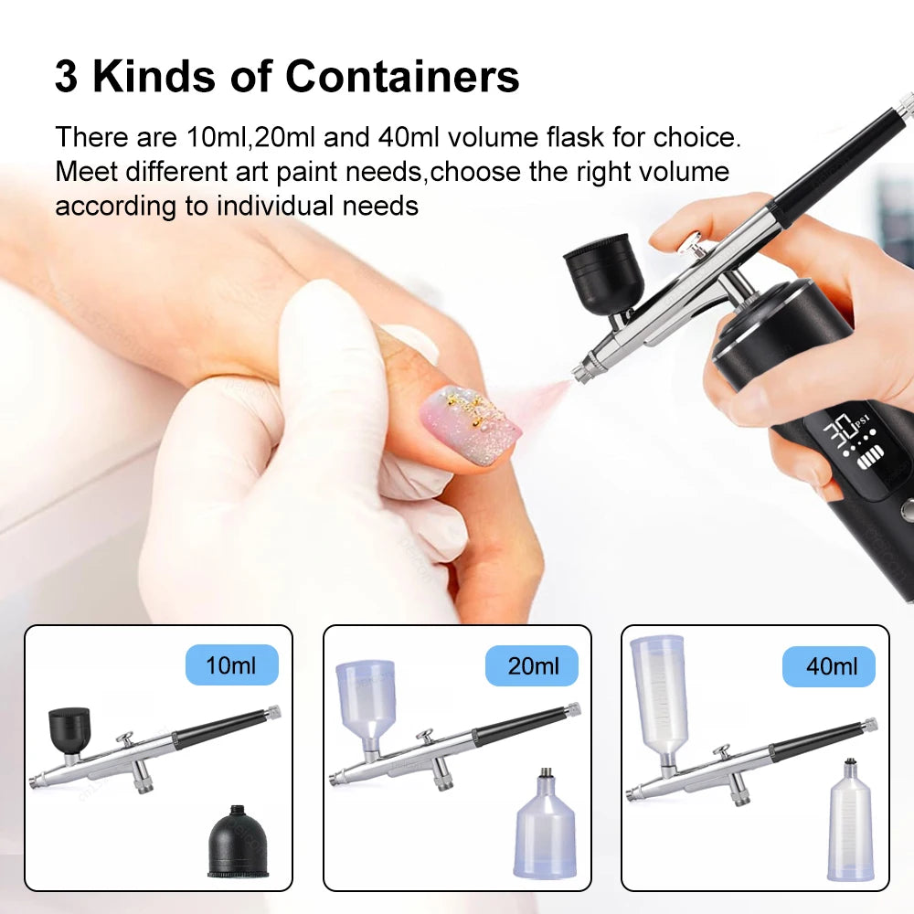 Airbrush Nail with Compressor Portable handheld Airbrush Painting Airbrush Spray Tool for Painting Nails Cake Tattoo Makeup