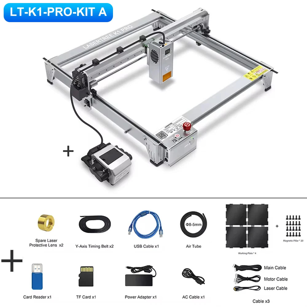 LASER TREE K1 PRO 30W 40W Laser Engraver & Cutter Machine, 400x400mm Engraving Area, CNC Woodworking Tools forMDF /Black Acrylic