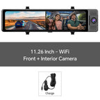 OBDPEAK 3 Camera Dash Cam 4K Car DVR Front Inside Rear 1080P GPS Track