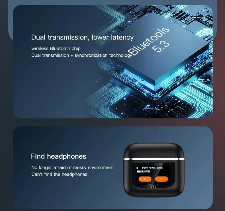 Official Original JBL Tour Pro 2 Wireless Bluetooth Headphones Sports Headset LED Touch Screen Earbuds JBL Tour pro 2 HK version