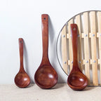 Kitchen Long Handle Wooden Round Spoon For Soup Cooking Mixing Stirr Dessert Rice Soup Spoon Kitchen Cooking Tools