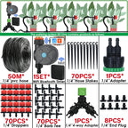 KESLA Greenhouse 5-50M Drip Irrigation System Automatic Watering Garden Hose DIY Micro Drip Watering Kits w/ Adjustable Drippers