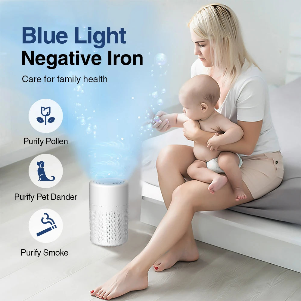 Air Purifier Smoke Odor Negative Ion Generator Air Cleaner for Househo
