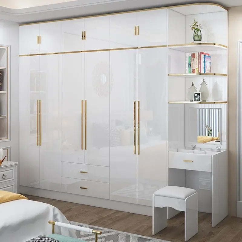 White Gold Wardrobe Designer Clothes Waterproof Children Wardrobe Organizers Nordic Vestidor De Armario Abiertos Hotel Furniture