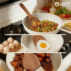 COOKER KING 42CM Expanded Wooden Spatula Ebony Shovel Home Kitchen Cooking Shovel Kitchen Items Wooden Cooking Utensils Shovel