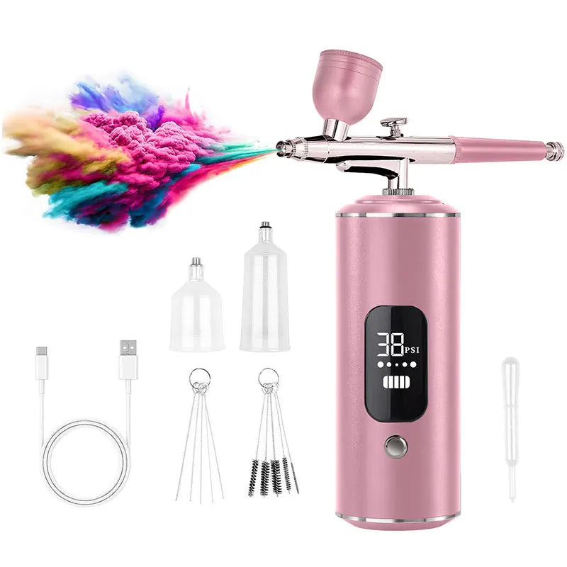 Multi functional portable spray gun set with adjustable pressure control, 3-speed setting, and display screen - suitable for mak