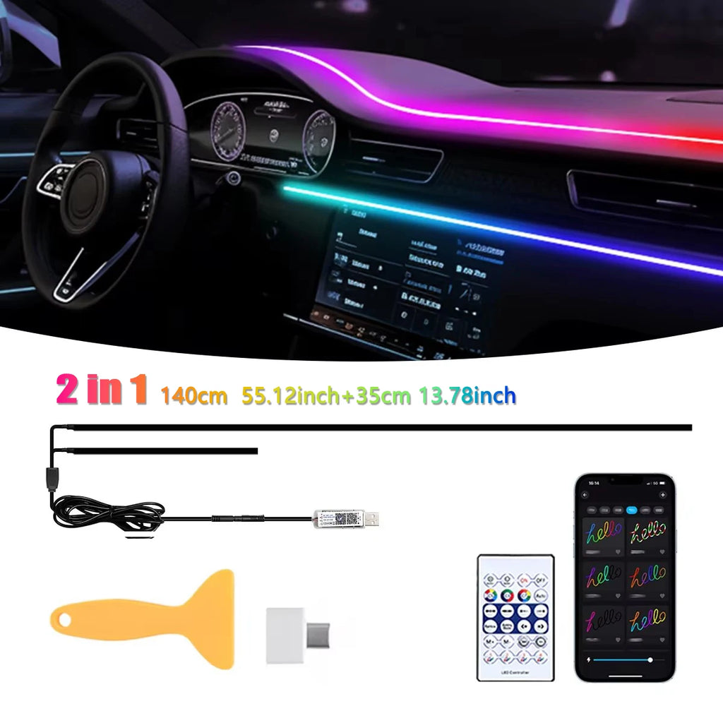Symphony Car Atmosphere Light Automatic OFF Module 30 Seconds Glove Box USB Expansion Dock Ambient Lamp For Tesla Model 3 Y S X