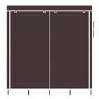 67" Clothes Closet Portable Wardrobe Clothes Storage Rack 12 Shelves 4 Side Pockets Dark Brown