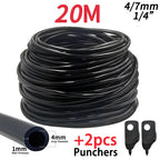 5M-30M Outdoor Misting Cooling System Garden Irrigation Watering 1/4'' Brass Atomizer Nozzles 4/7mm Hose for Patio Greenhouse