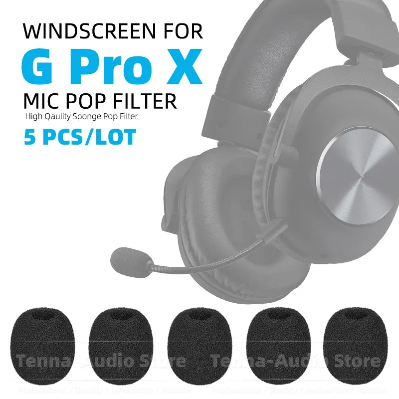 5PCS For Logitech G Pro X GProX Headphone Mic Pop Filter Cover Windshield ProX Headset Earset Microphone Sponge Windscreen Foam