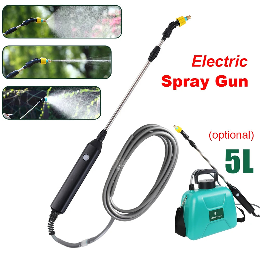 Electric Sprayer Automatic Spray Gun Garden Plant Mister USB Rechargeable Irrigation Tools Watering Can 5L Bucket Optional