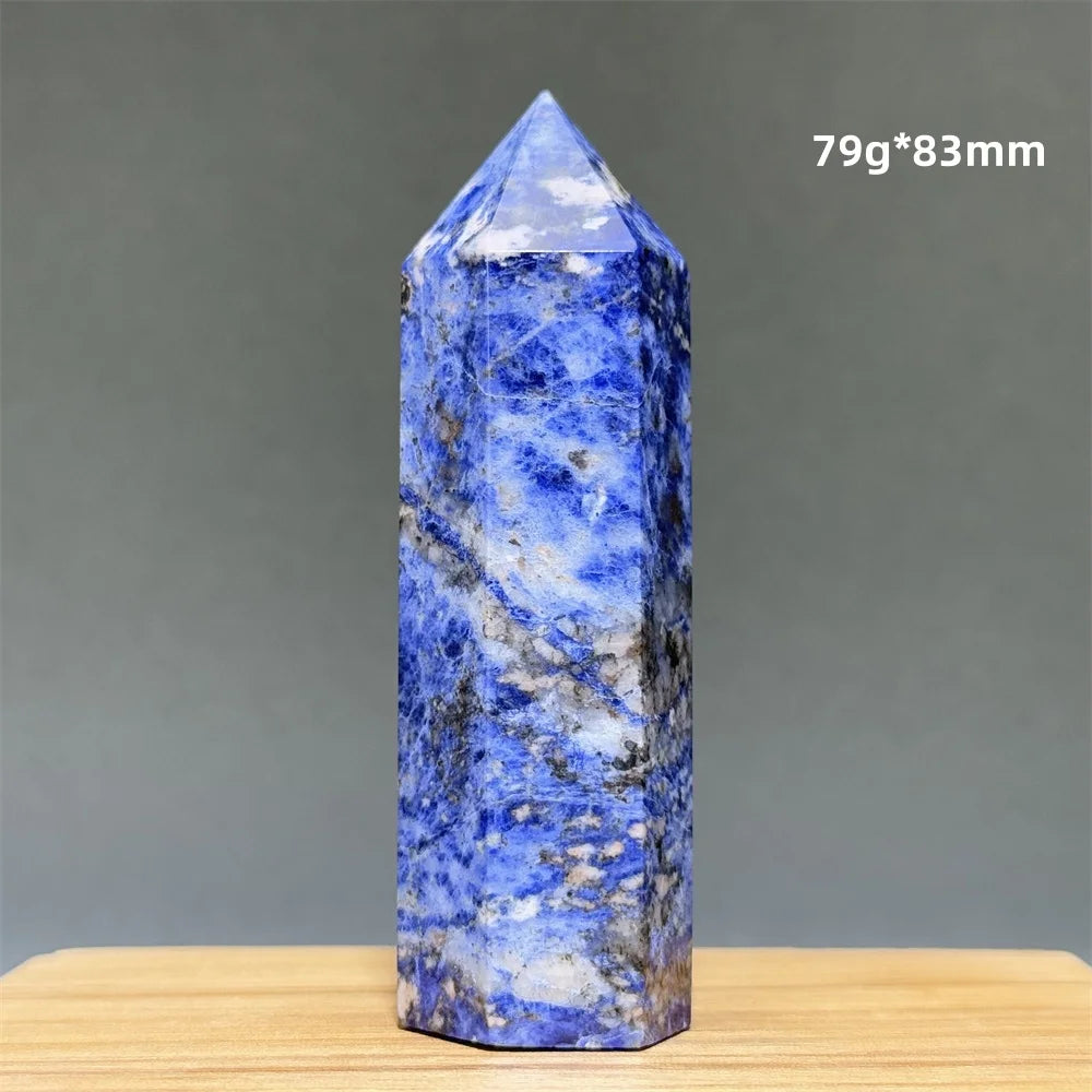 Blue Veins Stone Obelisk Natural Mineral Quartz Home Feng Shui Decorative Gift Reiki Treat Witchcraft Magic Wand