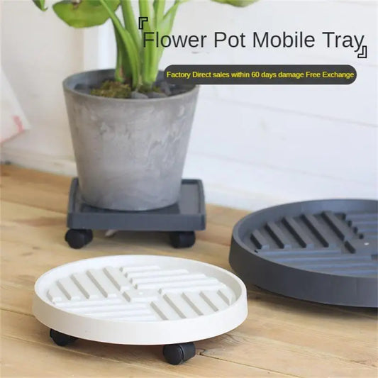 Flower Pot Stand Trays With Wheels Multifunctional Flower Disc Base Durable Movable Round Square Bonsai Plants Trays Home Decor