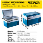 VEVOR Portable Car Refrigerator - Freezer Cooler 12/24V