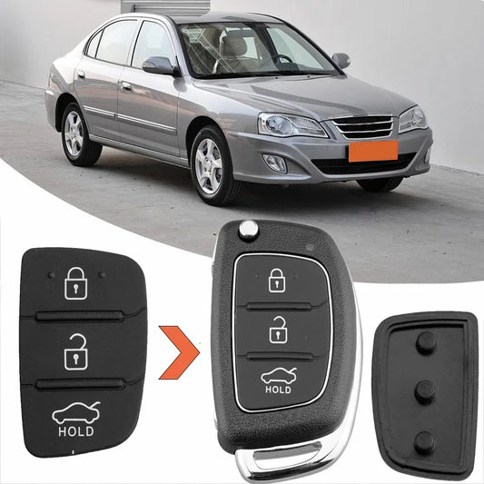 3 Button Remote Key Case Rubber Pad For Hyundai i30 i35 iX20 Solaris Verna for Kia RIO K2 K5 Sportage Folding Key