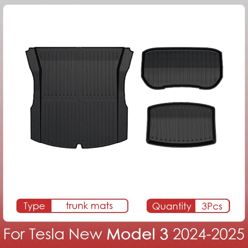 Floor Mats Cargo Liner For Tesla Model 3 2025 Highland Waterproof Anti-slip Trunk Mat TPE Pads Model 3 2024 Highland Accessories