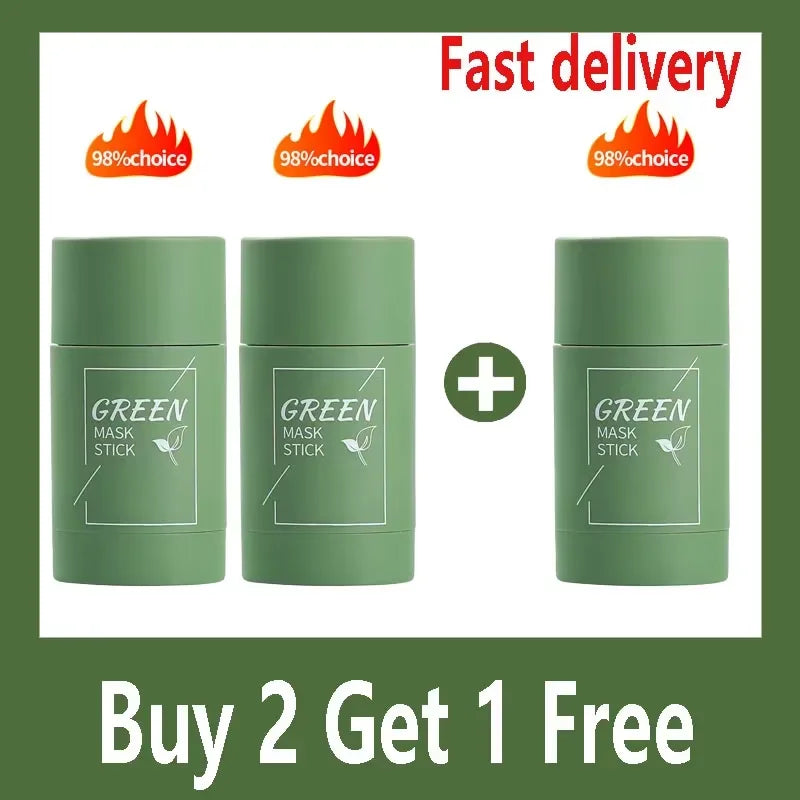 Green Tea & Eggplant Solid Mud Mask - Deep Cleansing, Oil Control, Pore Shrinking & Blackhead Remover | AlluCanFind