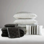 7 Piece Stripe Comforter and Quilt Set-King/Cal King