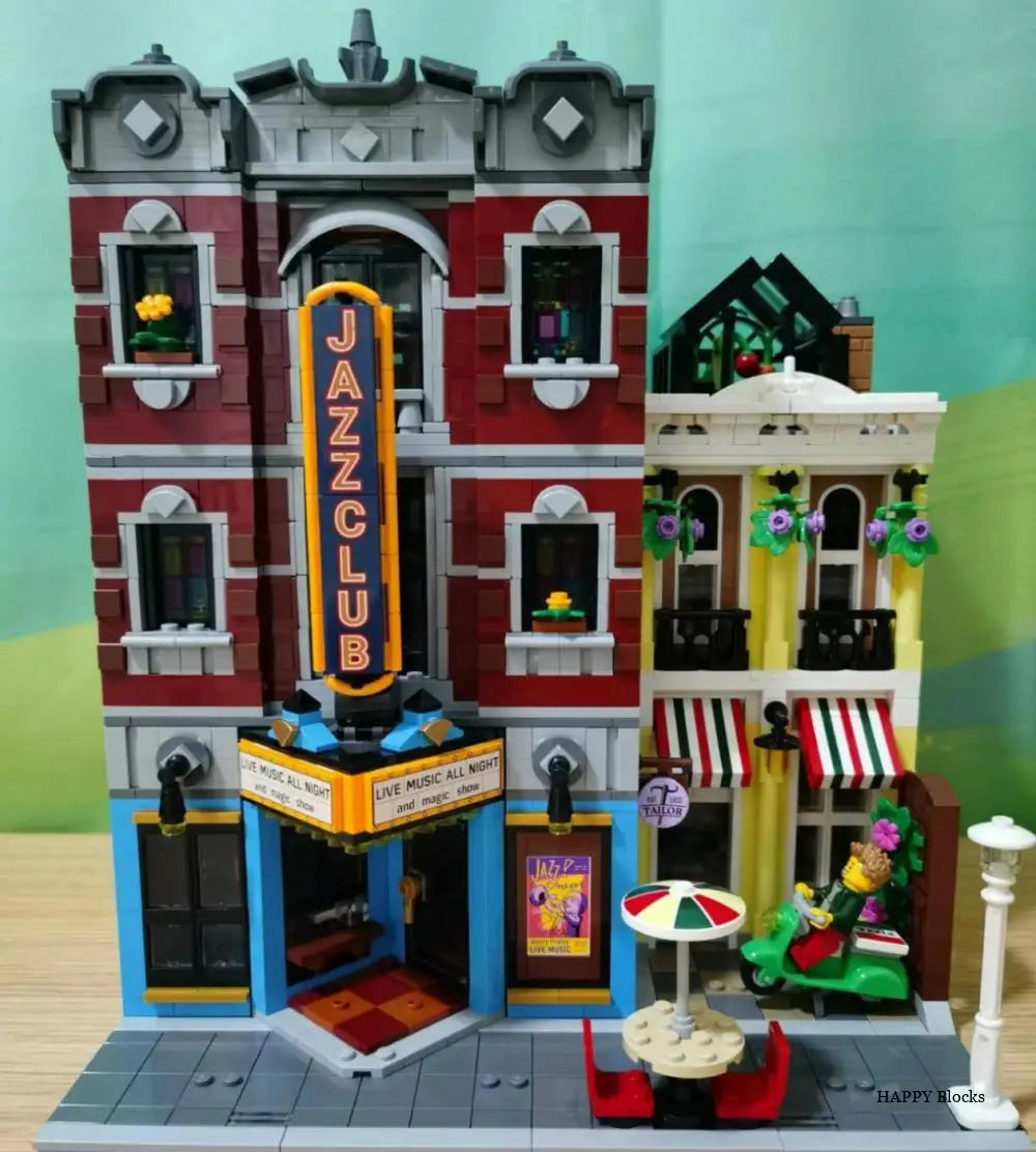 2899pcs Street View Creating Jazz Club & Pizzeria Shop Modular House Model 10312-Bricks Holiday Birthday Gifts