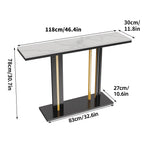 Delicate Texture Marble Console Table Living Room Bedroom Narrow Long Sofa Table Hall Display Stand Black Gold