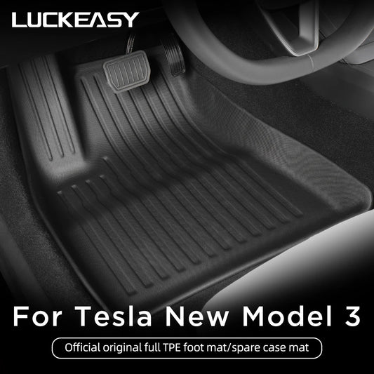 For Tesla Model 3 Highland Floor Mats 2024 Car Accessories TPE Waterproof Foot Pad Front Rear Trunk Mat Rear Seat Backrest Pad