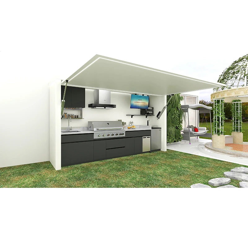 Modular Outdoor Kitchen Pod for Backyard Patio Garden BBQ Cooking Station Portable Island Easy Assembly Weather Resistant