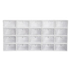 20Pcs Foldable Shoe Storage Boxes with Lids Transparent Stackable Containers Drawer Style PP Plastic Shoe Organizers