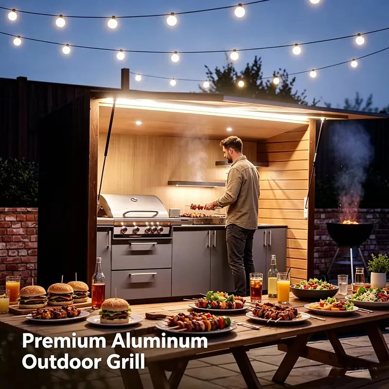 Outdoor Kitchen BBQ Grill Island Stainless Steel Patio Countertop Cooking Station Modular Garden Unit