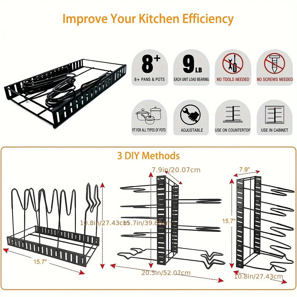Kitchen Pot & Pan Organizer Rack (2-Pack)
