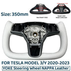  350mm Yoke Handle Steering Wheel With Heating Personalized NAPP Leather Accessories For Tesla Model 3/Y 2018-2022 Y 2022-2024