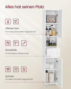 VASAGLE bathroom chest of drawers bathroom cabinet with a drawer, adjustable shelves