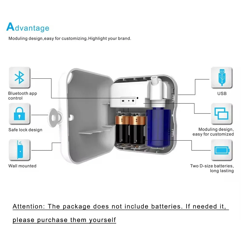 Bluetooth Control Aroma Diffuser USB Wall Waterless Aromatherapy Oil Diffuser Home Hotel Air Freshener Spray Fragrance Machine
